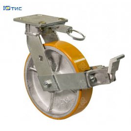 Колесо поворотное с площадкой и фиксированным тормозом направления движения